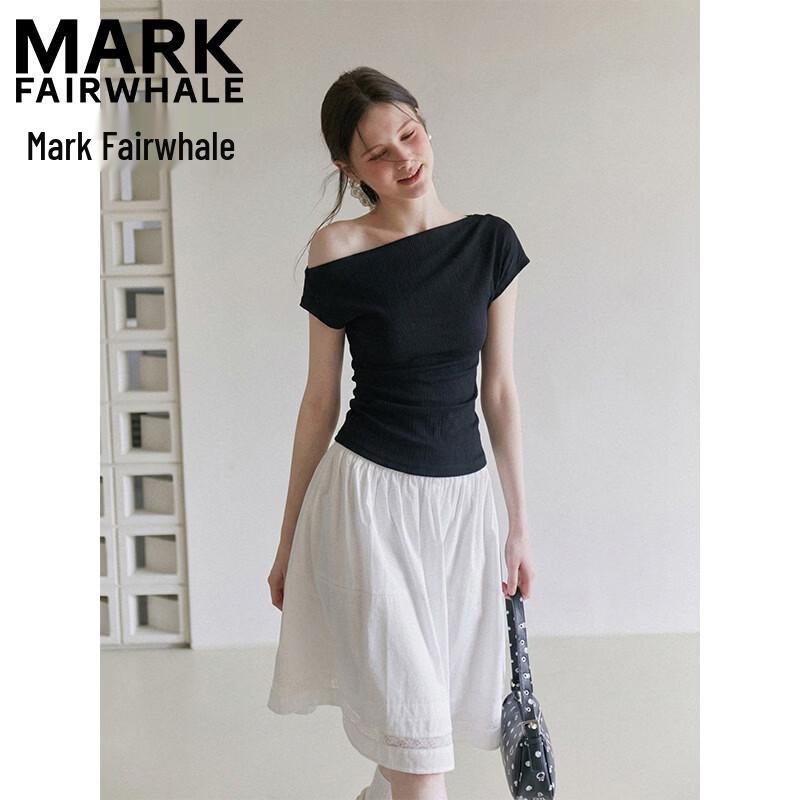 MARK FAIRWHALE Women s Off-Shoulder Slim Fit Tee L