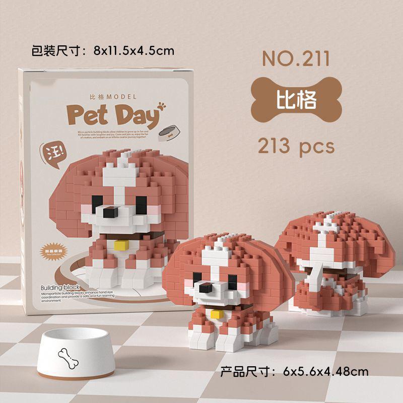 Animal Small Particle Dog Cat  Mini Building Blocks DIY Assembly Brick Sets Educational Toys for Kid 10 To 12 Year Birthday Gift