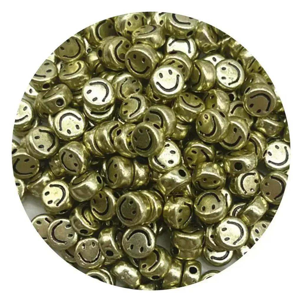 100-500PCS Mixed Colorful Acrylic Happy Face Beads Acrylic Smiling Face Spacer Beads for Bracelet Necklace DIY Jewelry Making