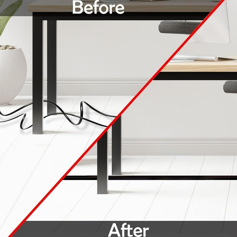1PC 1m/2m/3meters Floor Cord Cover Extension Wiring Duct Protector Power Cable Protector Covers Practical Wire Organizer