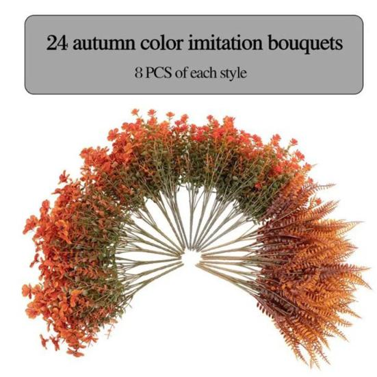 Künstliche Herbstblumen UV-beständig Künstliche Veilchen Ahornblatt-Picks Orange Realistisch