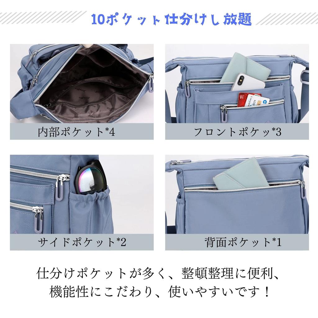 Betaly Shoulder Bag for Water Small A Blue [Betally] Women, Mother's Bag, Crossbody, Shoulder, Nylon, Lightweight, Repellent, Pocket, 2-Way, School,