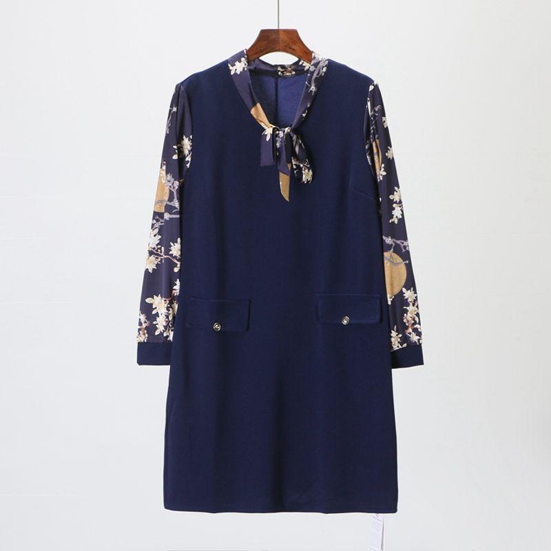 

4b942 Бренд Скидка Европейский и Американский Стиль Платье Женский Костюм Taro/Navy Blue XL/170/92A