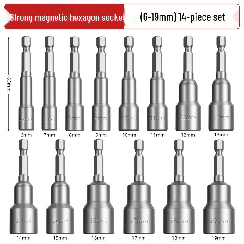Hexagonal Magnetic Socket Head Self-Tapping Dovetail Screw Adapter for Steel Tile Drill and Air Wrench