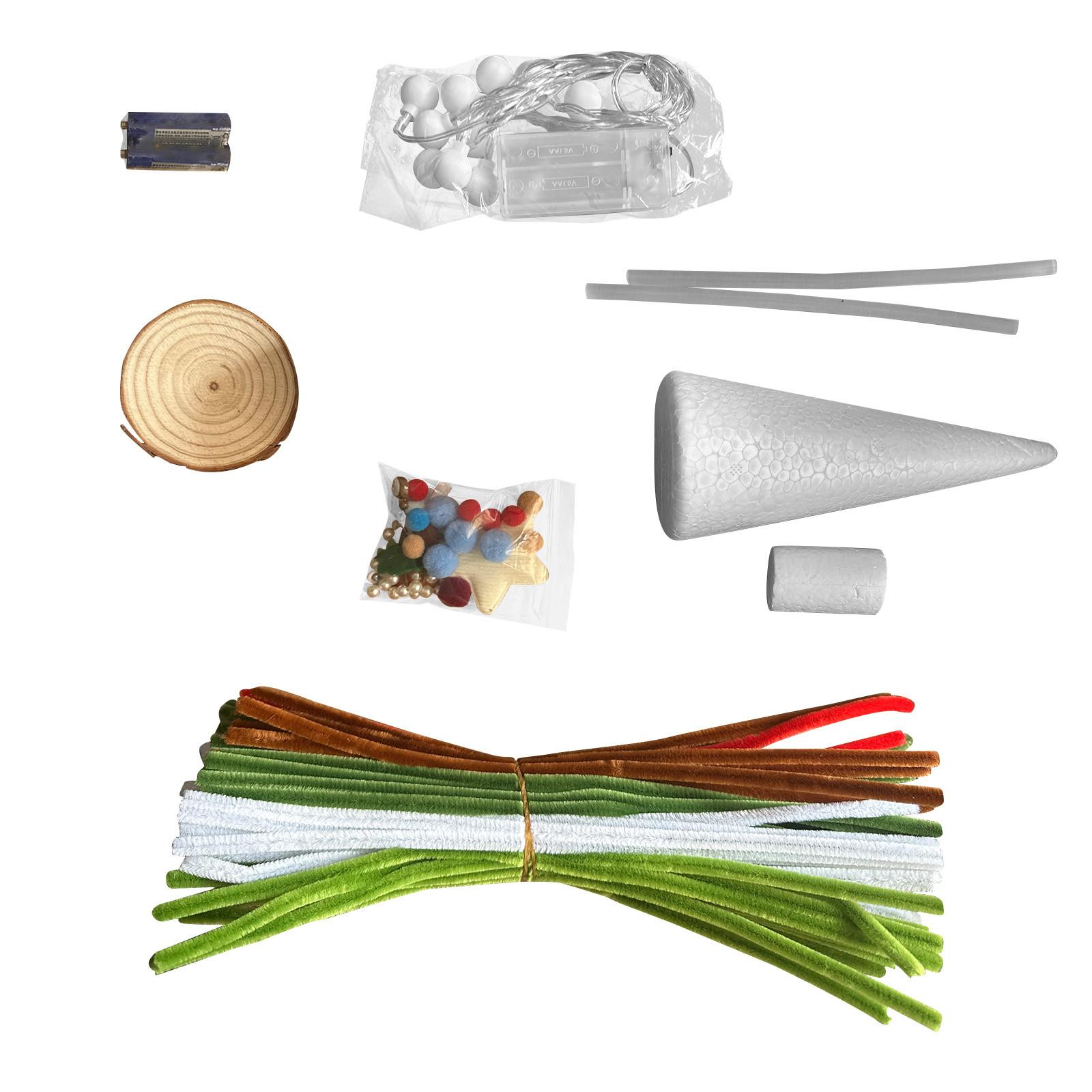 

Украшение на рождественскую елку из витого прута, зеленая витая елка, полный набор материалов, включая гирлянду One Size зелёный