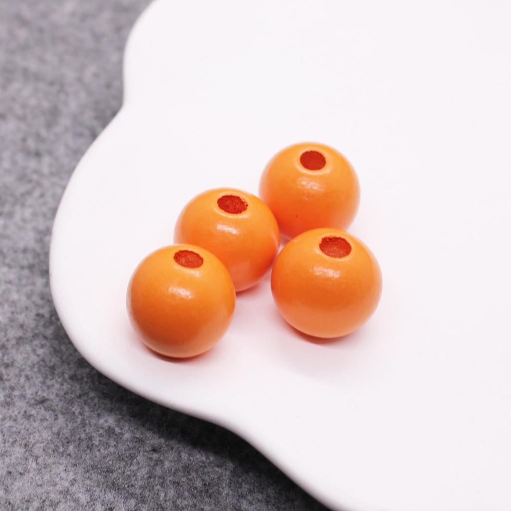 Children's Solid Color 16mm Wooden Beads - Colorful Round Beads for DIY Jewelry