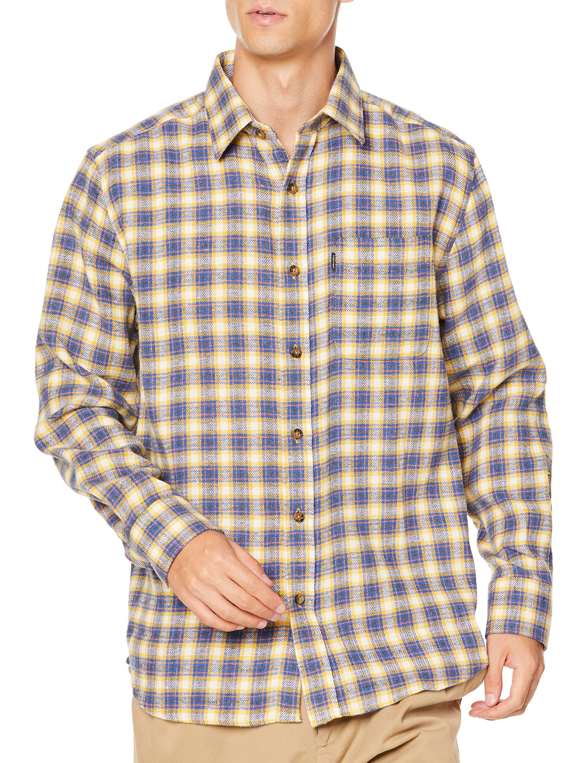 

Viyella Check Stripe Shirt Size M [Arrows] & CO22-1802(6N590) Yellow,