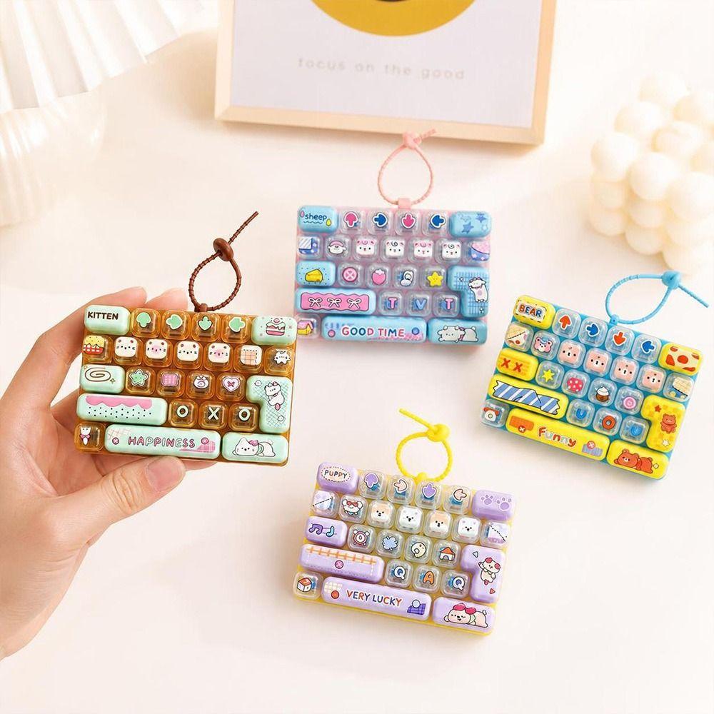 Hanging Mechanical Keyboard Toy 26 Keys Keyboard Keychain Toy Cute Bag Pendant Bag Charm