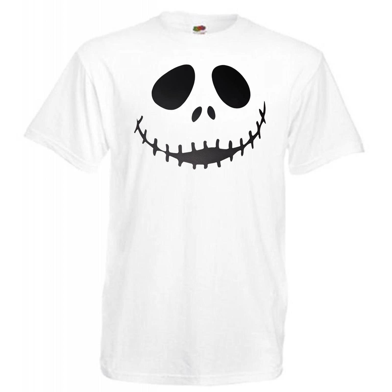 

Mens Skeleton Smile Face Halloween Holiday Animated Movie Unisex White 100% Cotton T-shirt Mens Tees Top 2XL
