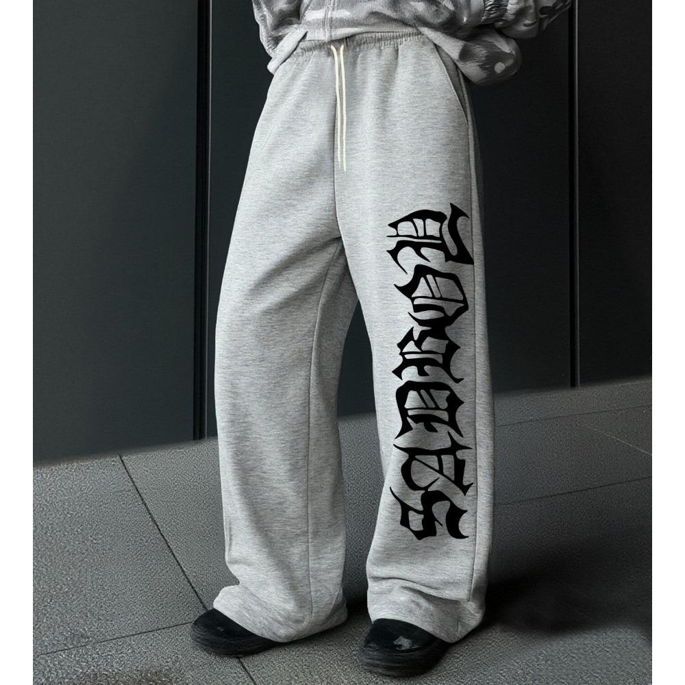 Pantaloni Jogger da Uomo e Donna con Stampa a Lettere Casual Vestibilità Larga Vita con Coulisse Nero Primavera Estate Vestibilità Perfetta