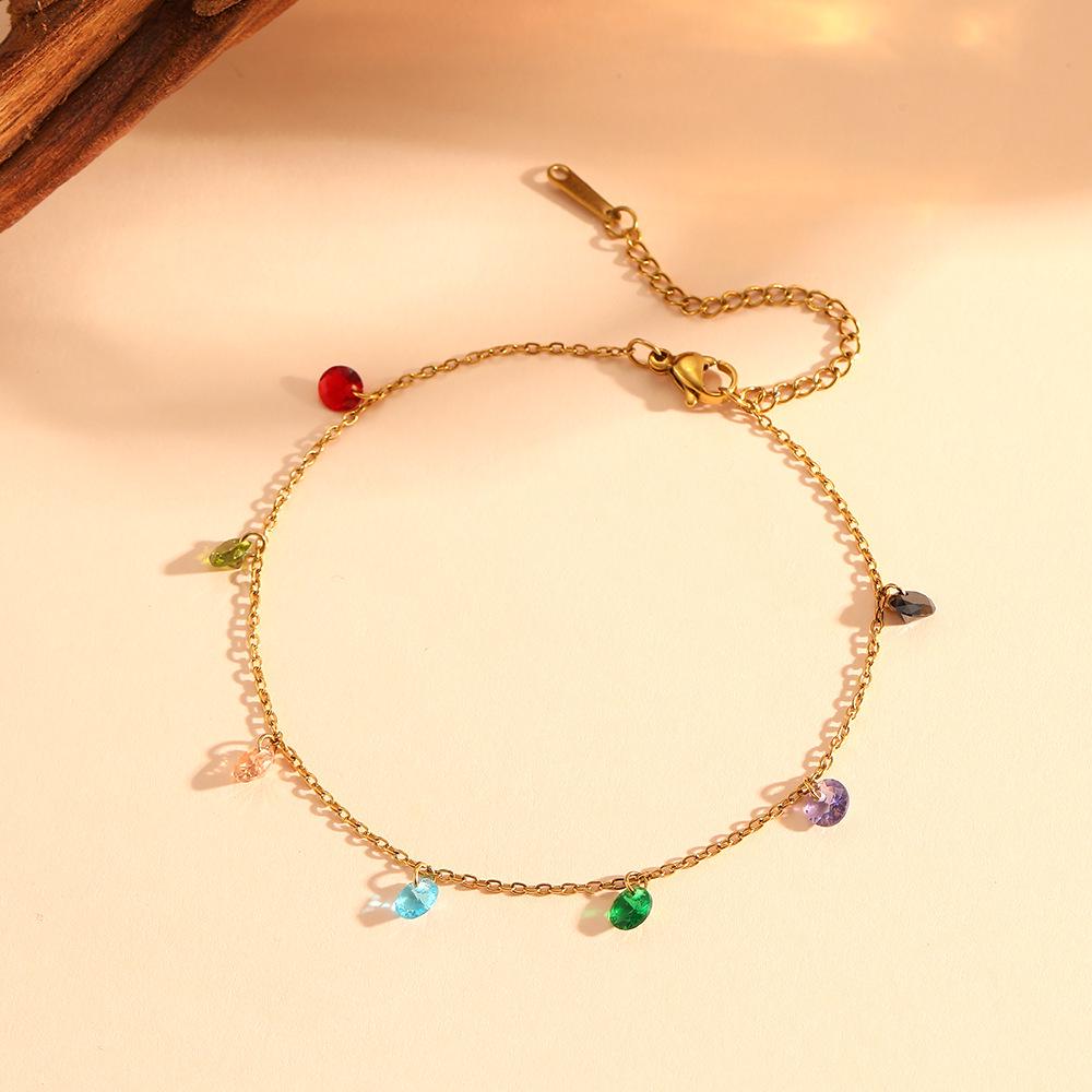 Colorful Zirconia Diamond Pendant Waist Chain - Non-Fading Titanium  Stainless Steel Jewelry for Women