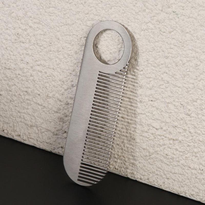 Grzebień ze stali nierdzewnej do fryzury na olej, przenośny grzebień do włosów, przenośny mini grzebień do brody, grzebień do brody dla mężczyzn, grzebień do stylizacji włosów