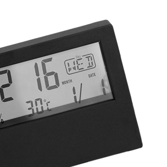 Digital Clock Multifunctional Temperature Display Mute Modern Desk LCD Electrical Alarm Clock for Office