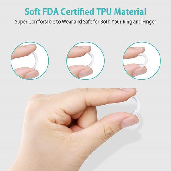 8 Pcs/Set Ring Size Adjuster Mat Transparent Invisible Non-irritation Reusable Soft Anti-slip Different Sizes Ring Size Reducer Mat Ring Guard