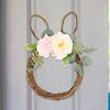 Easter Bunny Wreath Artificial Rabbit Shape Flower Ornament Easter Rabbit Wreath For Outdoor Indoor Home Window Wall Living Room