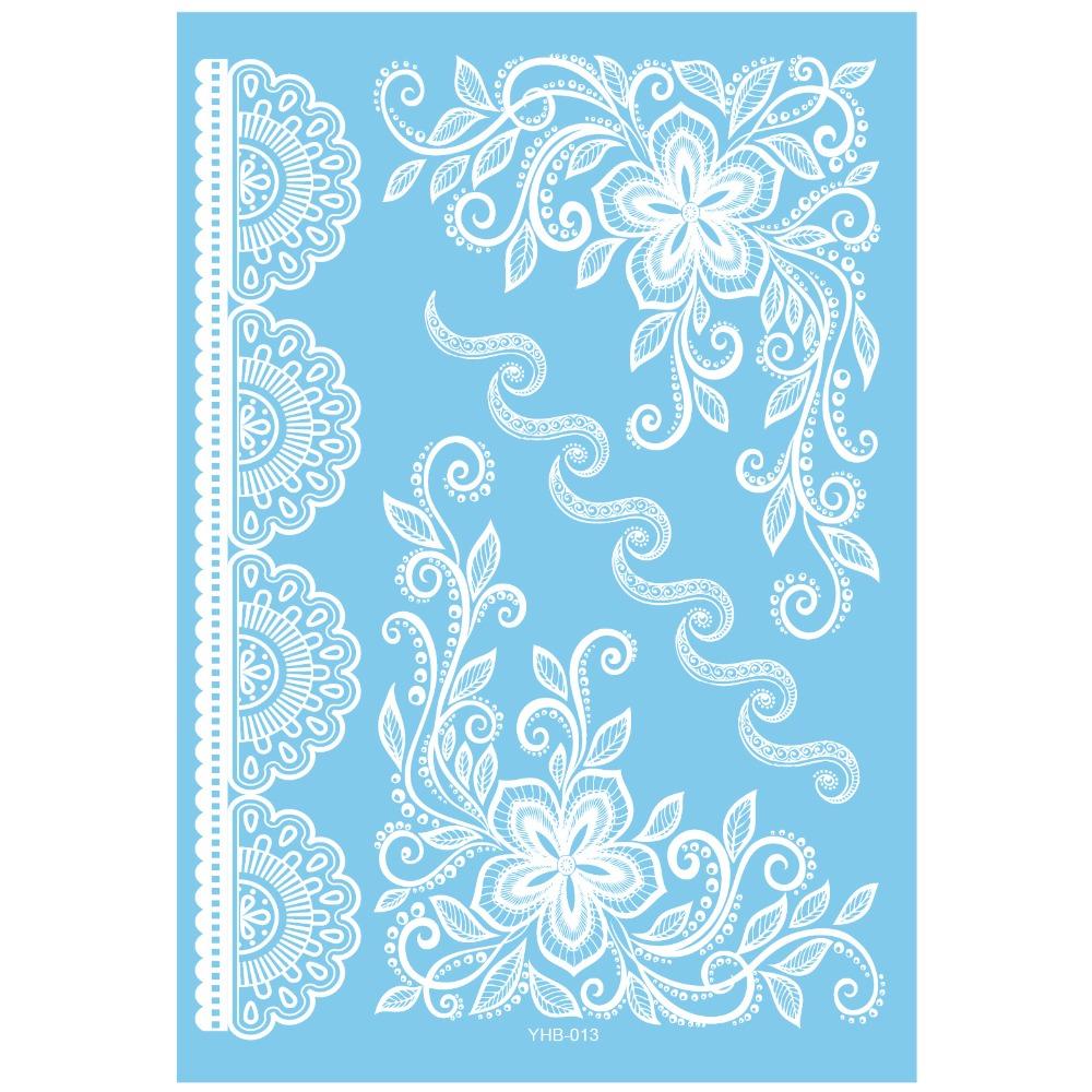Lace Flower White Tattoo Stickers Long-lasting Butterfly Tattoo Stickers Women Men