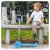 Adjustable Three-Wheel Scooter With Led Light-Up Wheels, Blue
