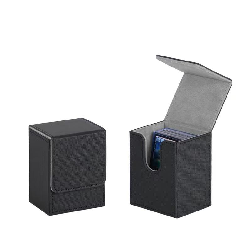 PU Leather Card Deck Box Strong Magnet Card Storage Case Fits 100 Single Sleeved Cards TCG Game Card Peripheral Accessories Gift