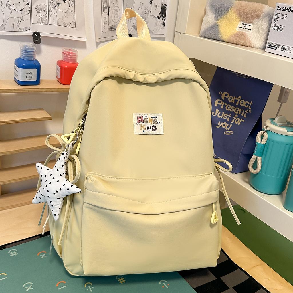 Schoolbag soft solid color soft waxy student small schoolbag girl daily class weekend girlfriend travel backpack