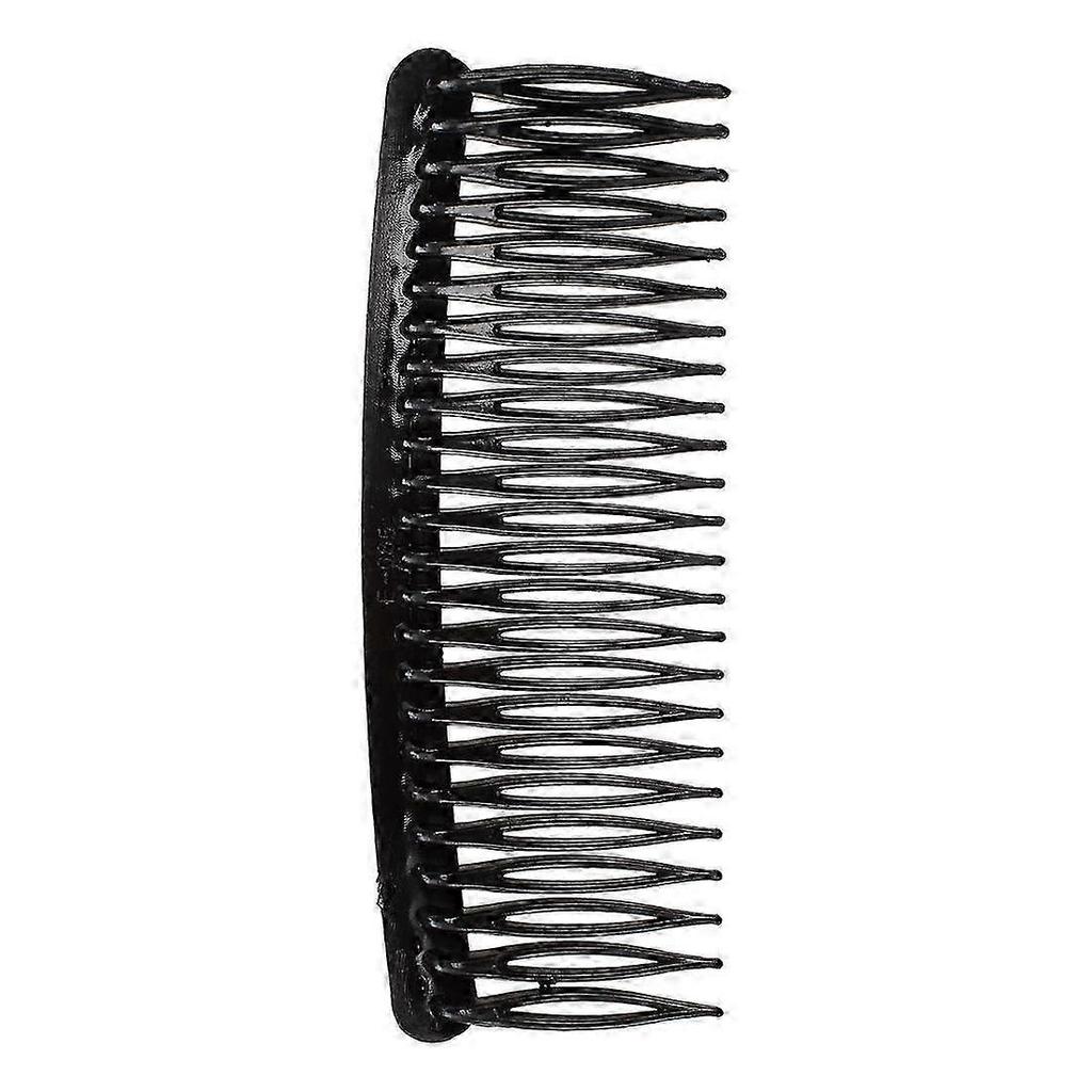 Black Plastic 24 Teeth Hair Comb Clip Clamp 2 Pcs for Lady Girls