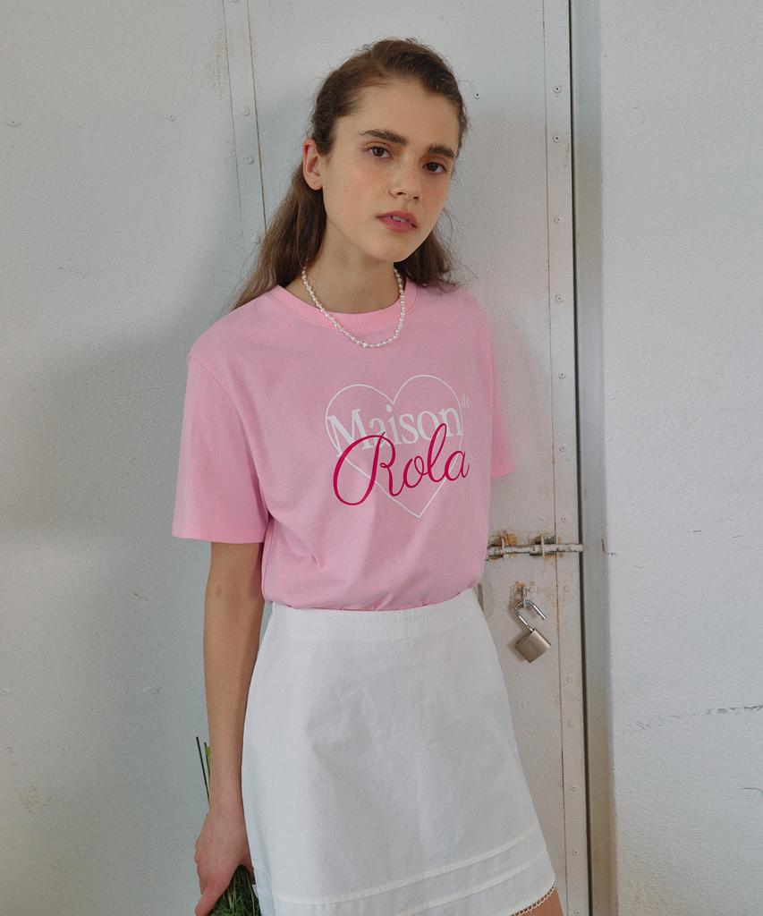 ROLAROLA Outline Maison De Rola T-Shirts Pink