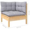Vidaxl 9-Cz. Garden Lounge Set, Grey Cushions, Pine