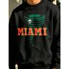 1pc Men'S Sweatshirt, Streetwear Vintage Miami Tornado Skull Graphic Pullover, Casual Urban Fashion Top for Young Men, Plus Size