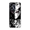 Case for Oppo A59 5G Sangoku Naruto Luffy One Piece Dragon Ball Z Black and White Background, Anime Manga