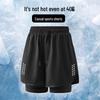 Unisex Quick-Dry Fake Two-Piece Summer Sports Shorts, Anti-Exposure, Running Three-Quarter Style