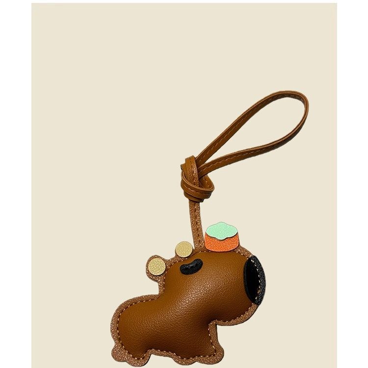

Capybara Carved Tangerine Lucky Bag Keychain Cute and Unique Gift коричневый