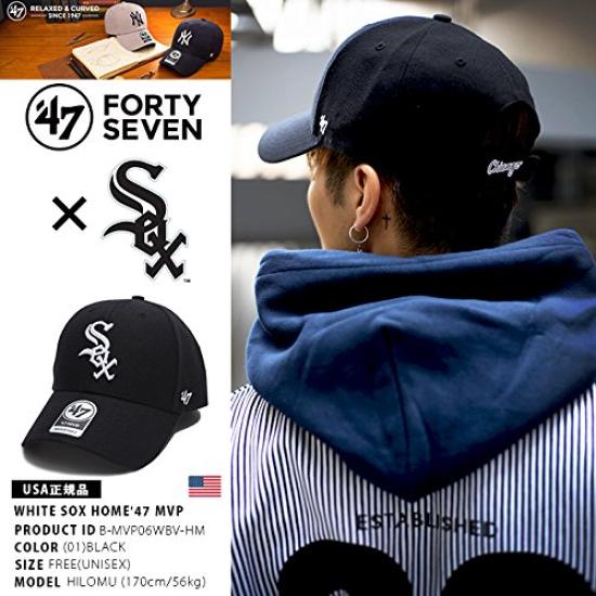 47BRAND Low Chicago White Sox Größe F [B-MVP06WBV-HM] Kappe, Kollaboration, Schwarz, MLB, Authentisch, (01) Schwarz,