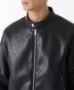 Musinsa Standard Synthetic Leather Cafe Racer Jacket [Black]