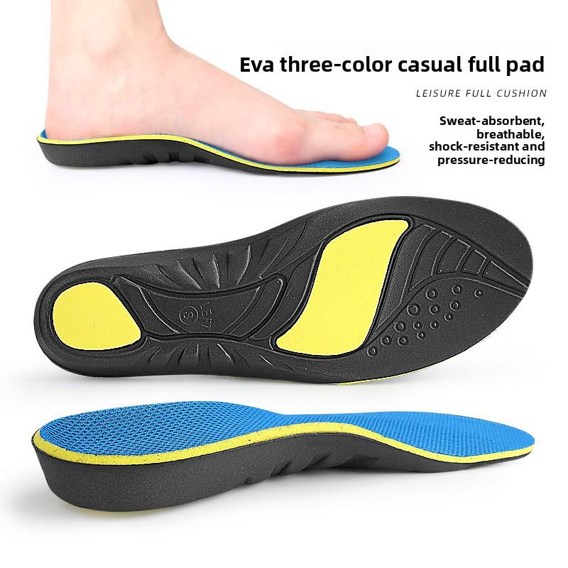 EVA Mesh Insole Men's and Women's Arch Support Full Pad Sweat Absorption and Breathability Shock Absorption and Pressure Relief Leisure Sports Insole