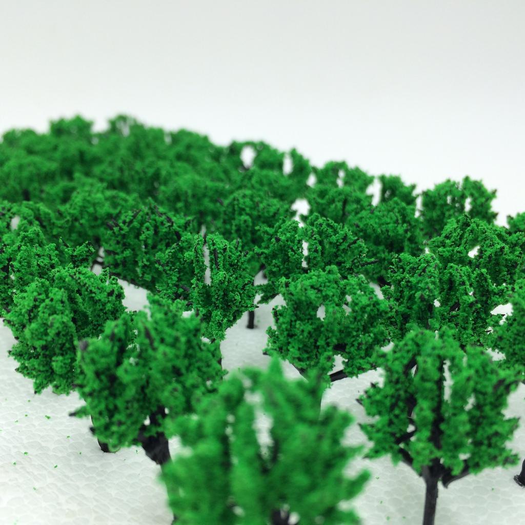 DauStage N Gauge Forest Diorama Materials for Railway and Architectural Models, Green, 100 Pieces (01, Green, 3.0cm, 100 Pieces)