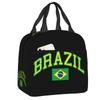 Brazil Flag Resuable Lunch Boxes Women Waterproof Cooler Thermal Food Insulated Lunch Bag School Children Student