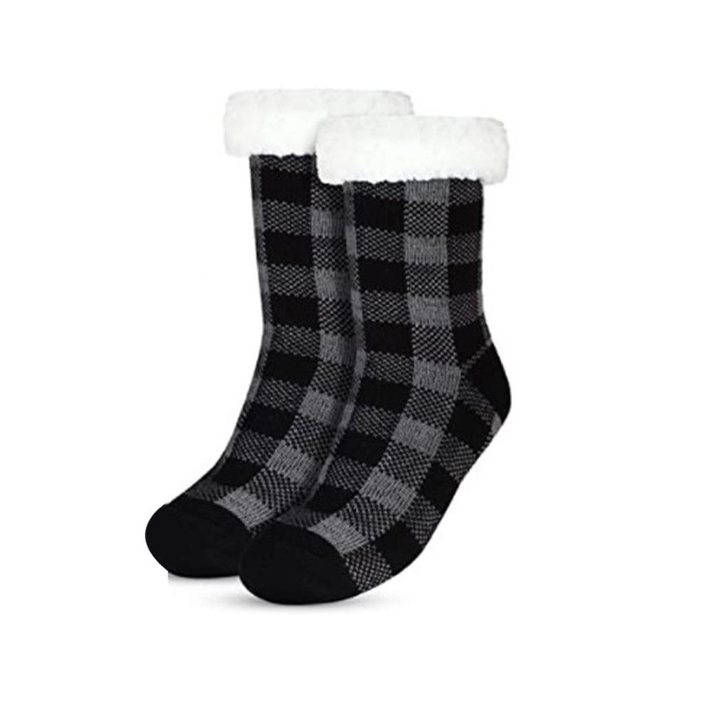 Damen Bodensocken, Winter Fleece-gefütterte Lammwollsocken, Schlaf-Haussocken, Schneesocken, Postpartale Socken, Teppichsocken