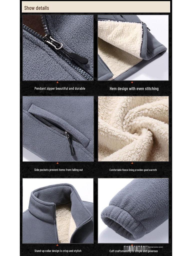 Plus Size Velvet Lined Hoodie for Men - Thick and Warm Lamb Fleece Sports Jacket for Autumn/Winter