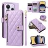 For Xiaomi Redmi Note 14 4G (164.84x78.15x8.16mm) Wallet Case with Straps,Rhombus Leather Stand Phone Cover