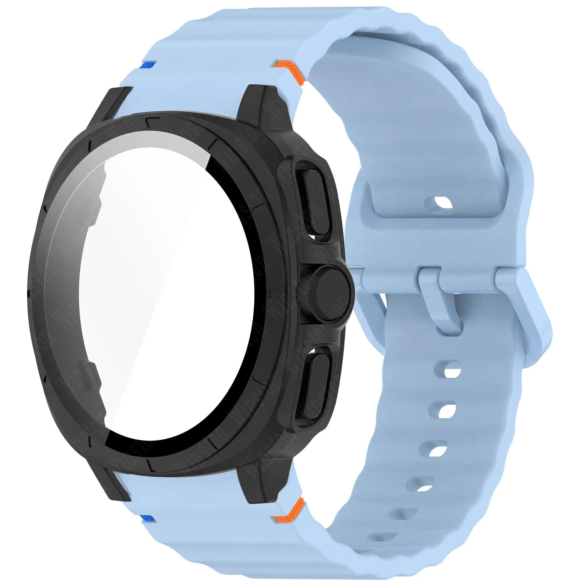 

2-in-1 Case+Strap for Samsung Galaxy Watch 7 40mm 44mm Appearance Upgrade Ultra 47mm for Galaxy 7 Sports silicone Bracelet Galaxy Watch 7 40mm