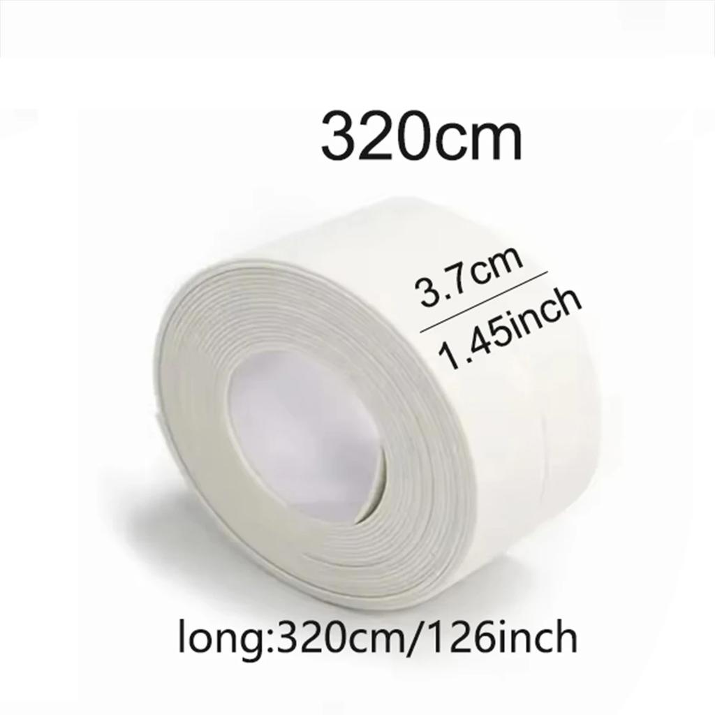 1 Rotolo di Nastro Autoadesivo in PVC Bianco Impermeabile - Perfetto per Bagno, Lavandino e Cucina - Adesività Super Forte!
