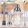 Cocktail Shaker Set14 Oz Glass Mixing Cup With Measurements Stainless Steel Martini Mixer Muddler Jigger Spoon 4 Piece Bar Tool Kit