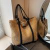 Elegante Damen Strohgewebte Handtasche Damen Urlaubs Strandtasche Lässige Shopper Tragetasche Handtaschen mit oberem Griff
