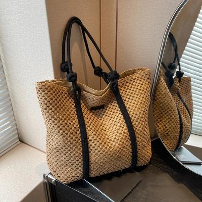 Elegant Ladies Straw Woven Handbag Women Holiday Beach Bag Casual Shopper Tote Top-Handle Bags Fashi Underarm Shoulder Bags