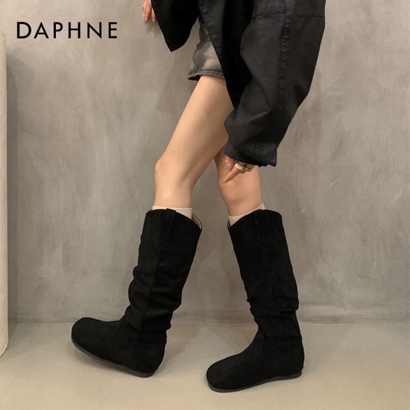 Retro Niche Stack Long Boots: Women's Thick-Soled High-Top French Autumn/Winter Knight Western Boots by Birkenstock