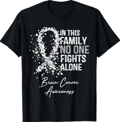 No One Fights Alone. In This Family - Shirt Brain Cancer T-Shirt