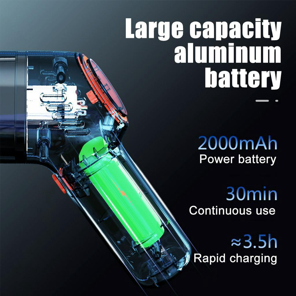 7.4V 8000Pa Wireless Charge Suction Powerful Portable Car Vacuum Cleaner 120W Portable Handhold Rechargeable Battery Home Duster