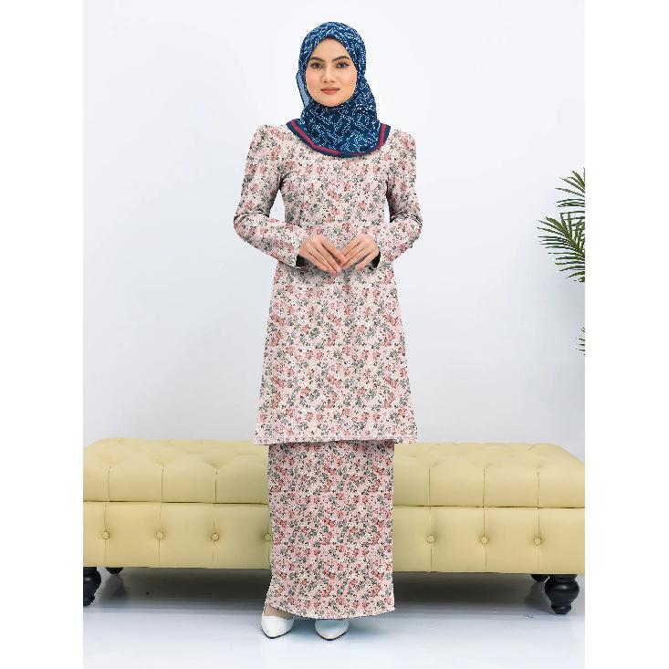 

Традиционный женский костюм Курунг Паханг с цветочным принтом на все тело, удобный, дышащий, элегантный, сладкая серия, модное платье, новинка 2025 года 4XL зелёный