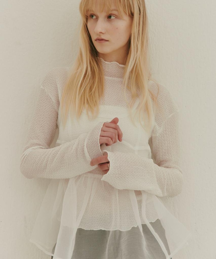 Okuka Slit Lace Top White