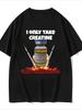 Mens Funny Gym TShirt I Only Take Creatine Bodybuilding Meme Graphic Tee Loose Fit Workout Shirt for Bodybuilders