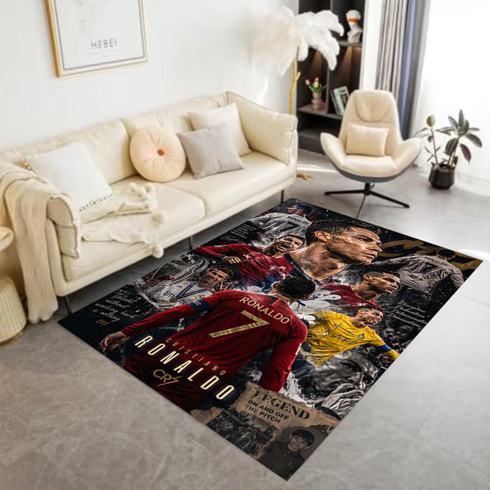 Ronaldo's Legacy Fußball Teppich Design für Spielzimmer Flur Spielzimmer Arbeitszimmer Rutschfester Teppich Anime Büro Dekor
